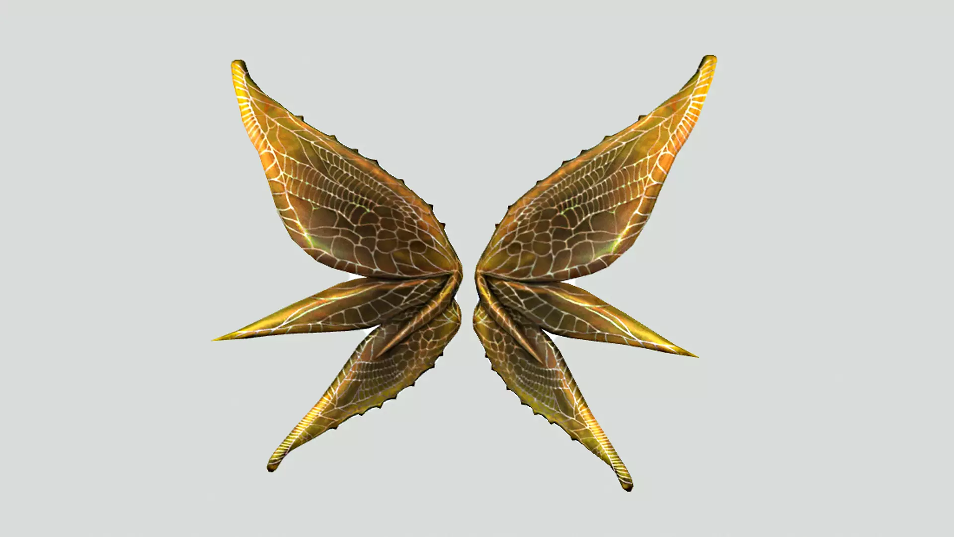 Butterfly Wing Low-poly 3D model_0