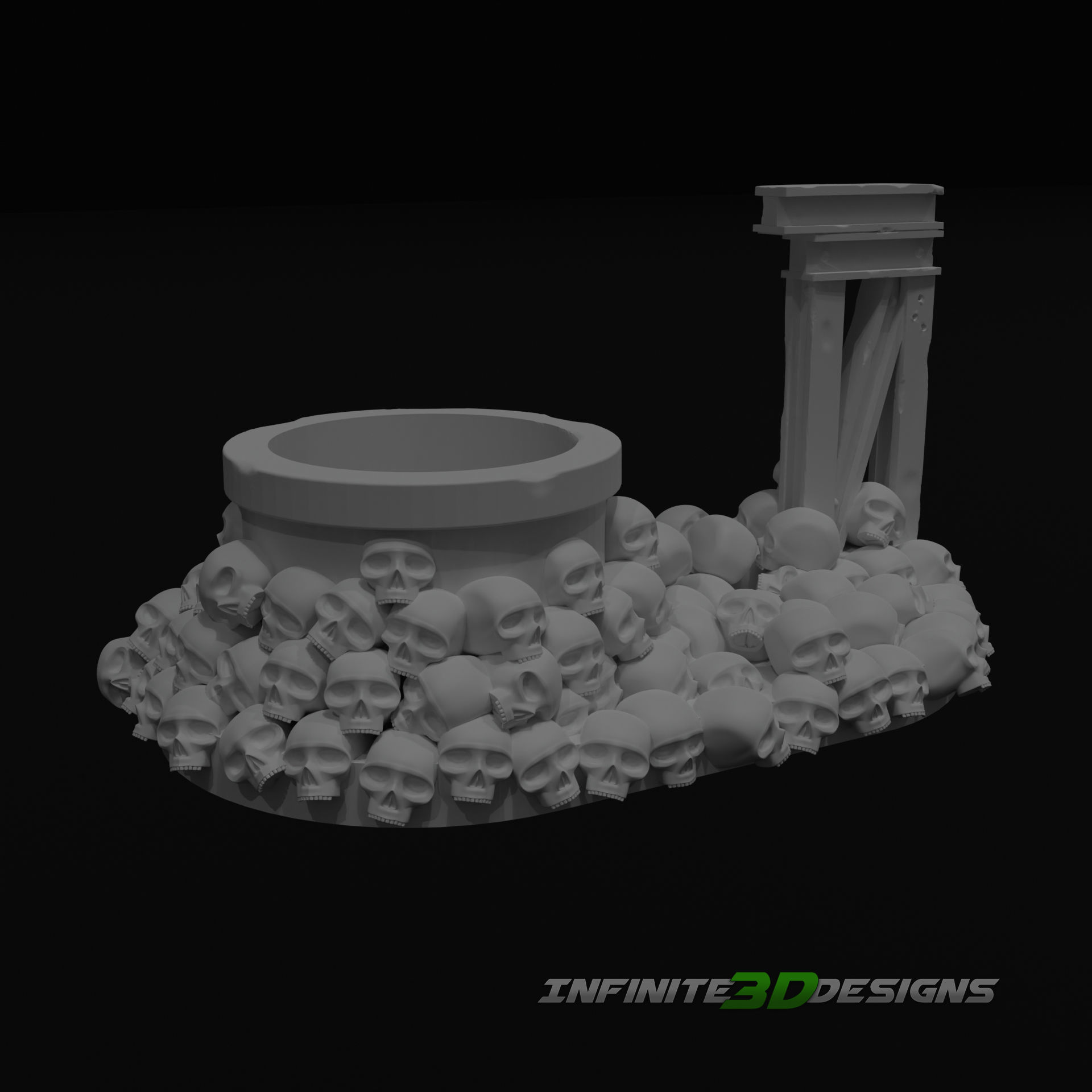 citadel paint pot holder with skulls 3d model warhammer 40k 3D print model_4