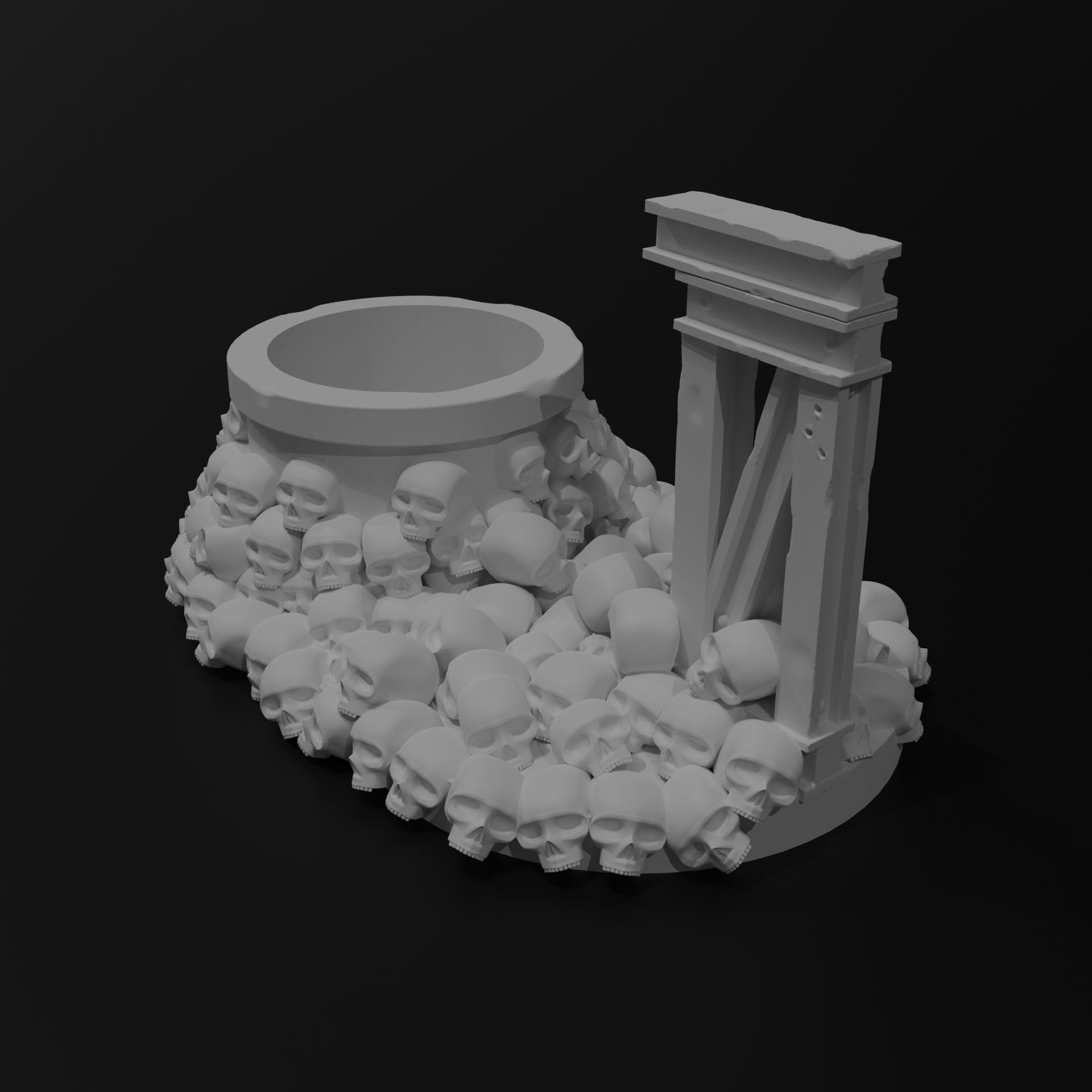 citadel paint pot holder with skulls 3d model warhammer 40k 3D print model_5