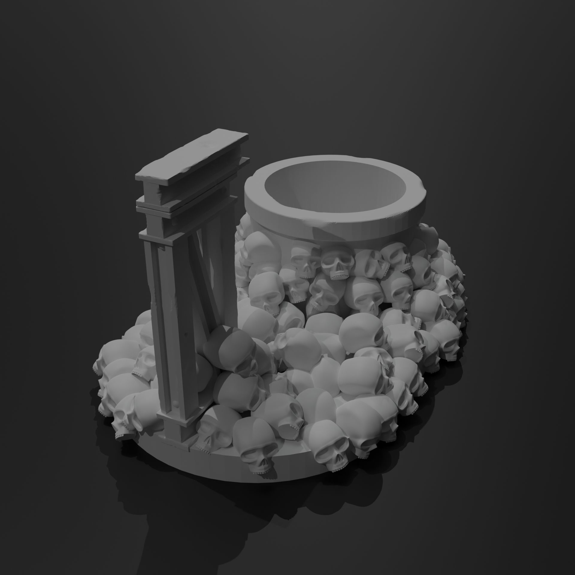 citadel paint pot holder with skulls 3d model warhammer 40k 3D print model_6