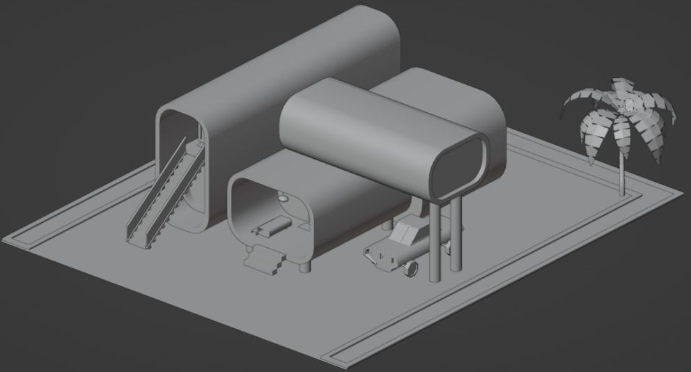 3d printed hause Low-poly 3D model_12