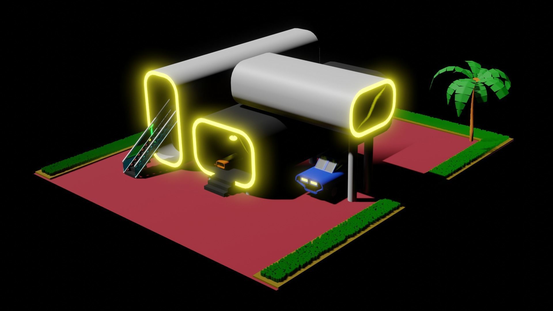 3d printed hause Low-poly 3D model_9