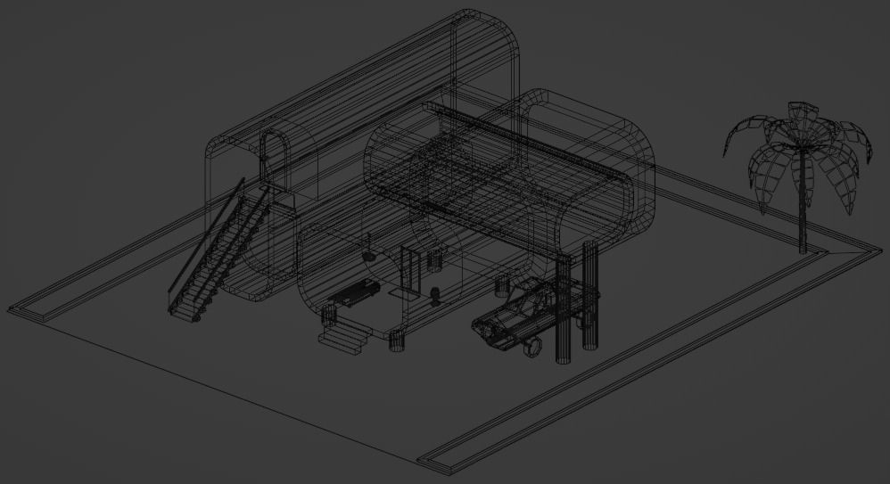 3d printed hause Low-poly 3D model_13