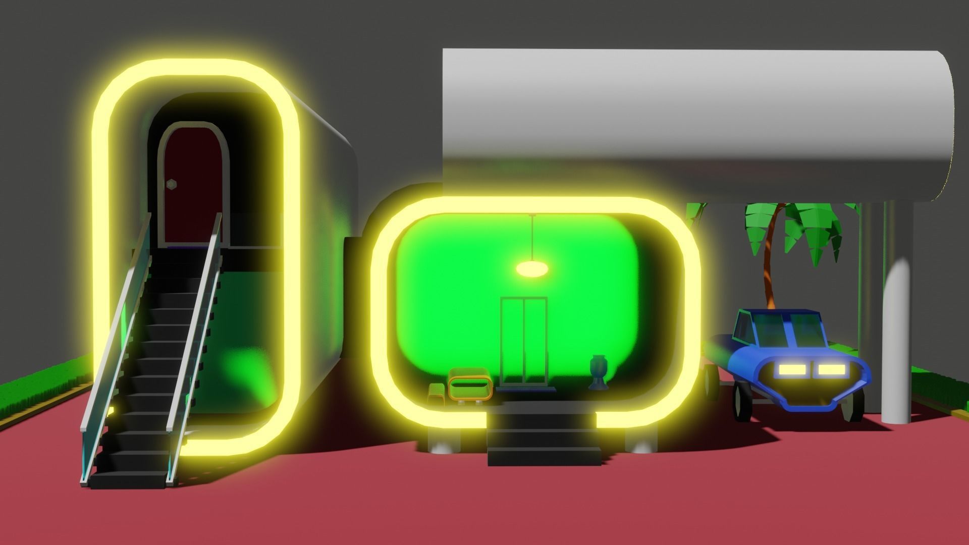 3d printed hause Low-poly 3D model_1