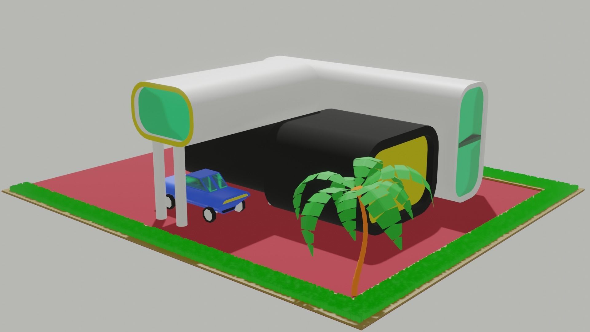 3d printed hause Low-poly 3D model_4