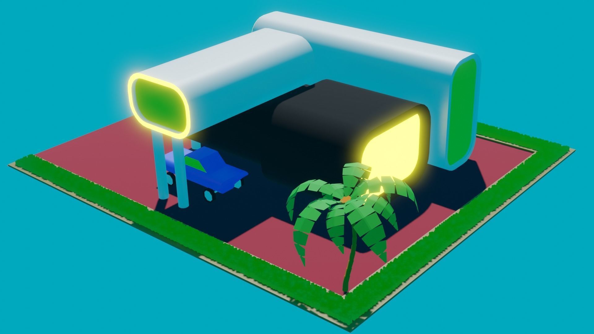 3d printed hause Low-poly 3D model_3