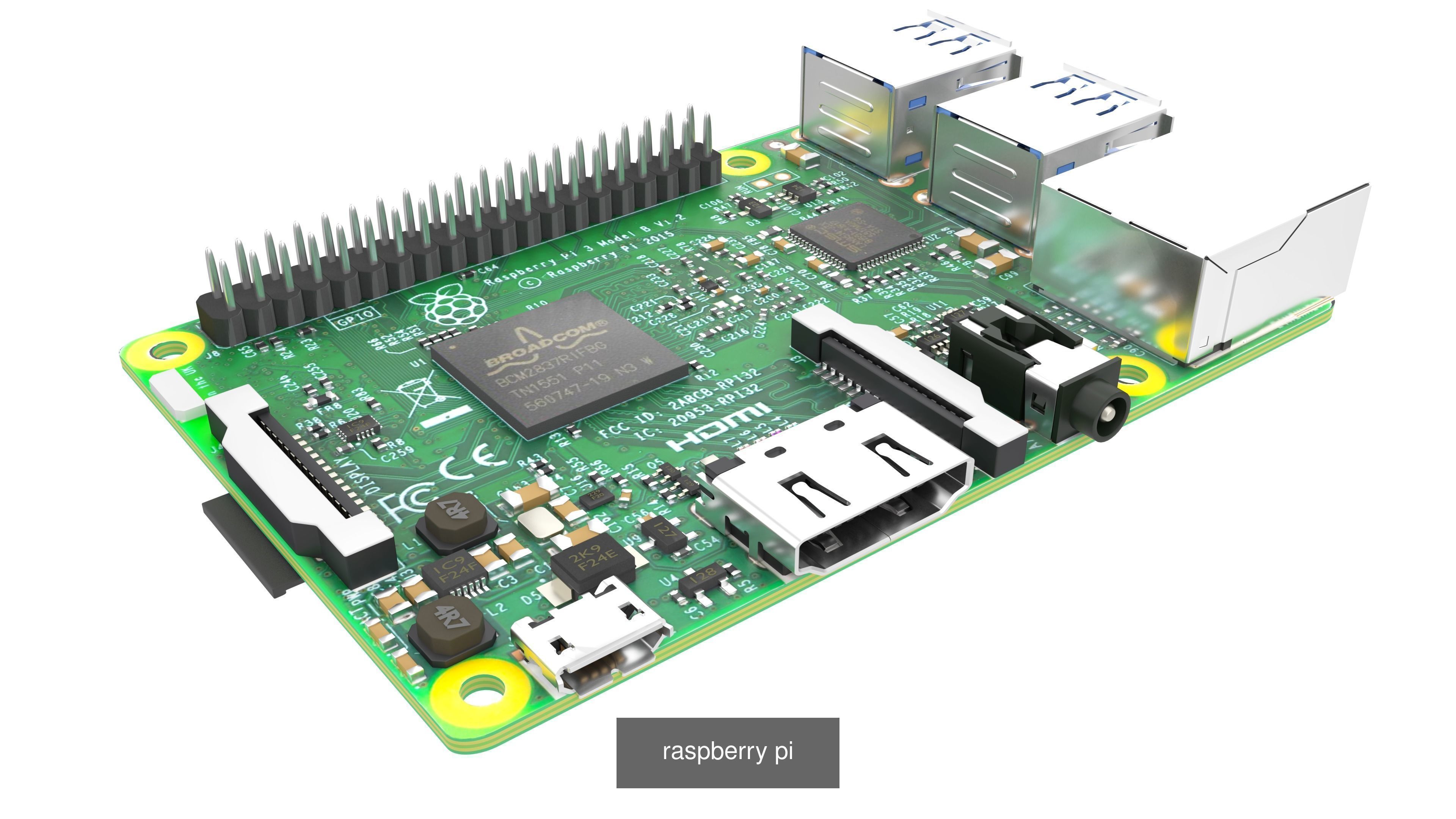 Raspberry pi model 3 and 4 3D Model Collection_3