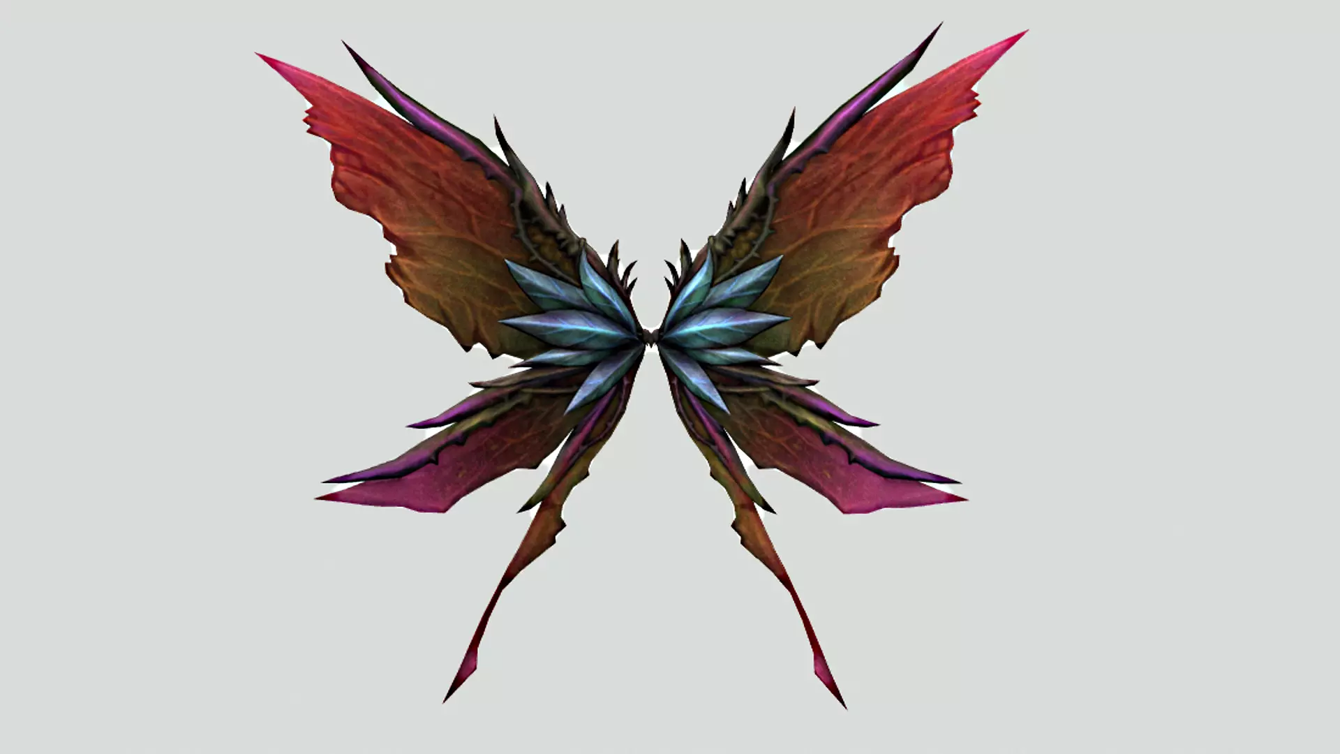 Futuristic Wing Low-poly 3D model_0