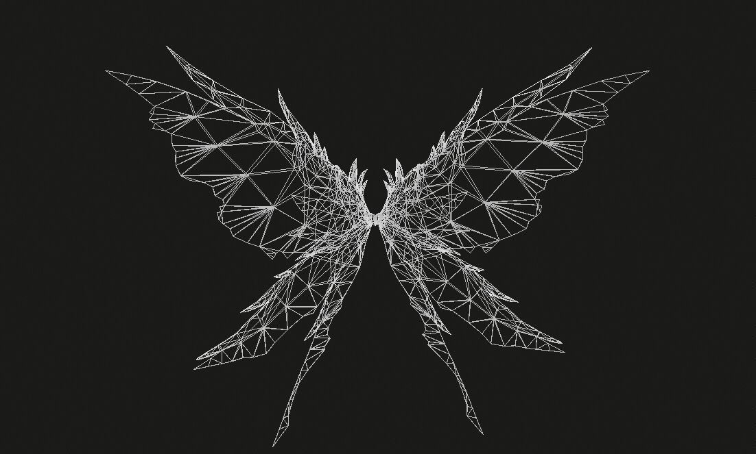 Futuristic Wing Low-poly 3D model_9