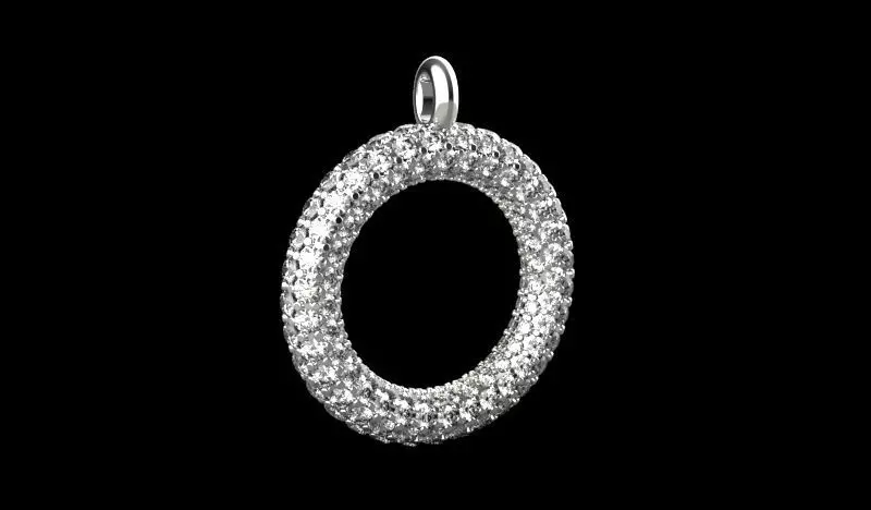 bagel pendant in a sprinkling of stones 3D print model