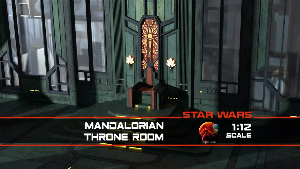 Mandalorian Throne Room 1-12 scale Blackseries 3D print model_0
