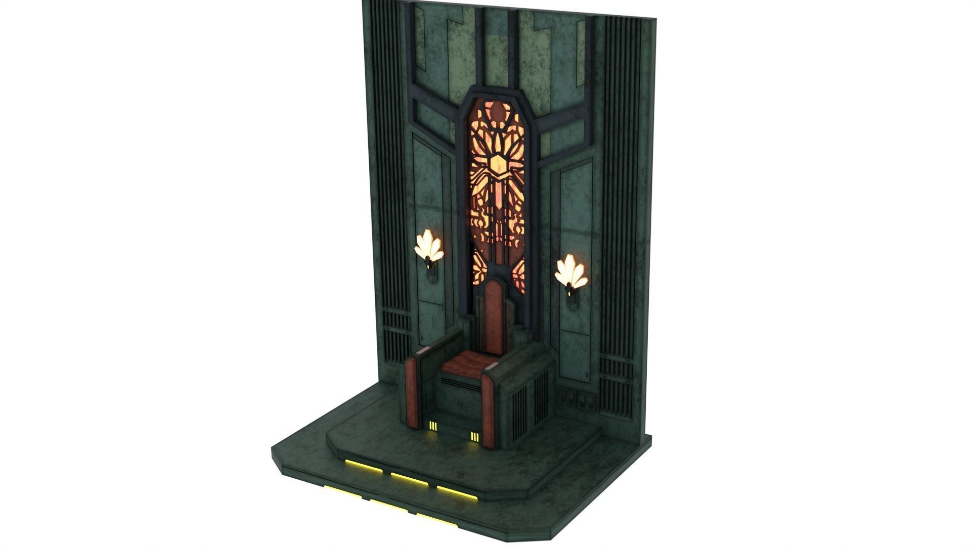 Mandalorian Throne Room 1-12 scale Blackseries 3D print model_14