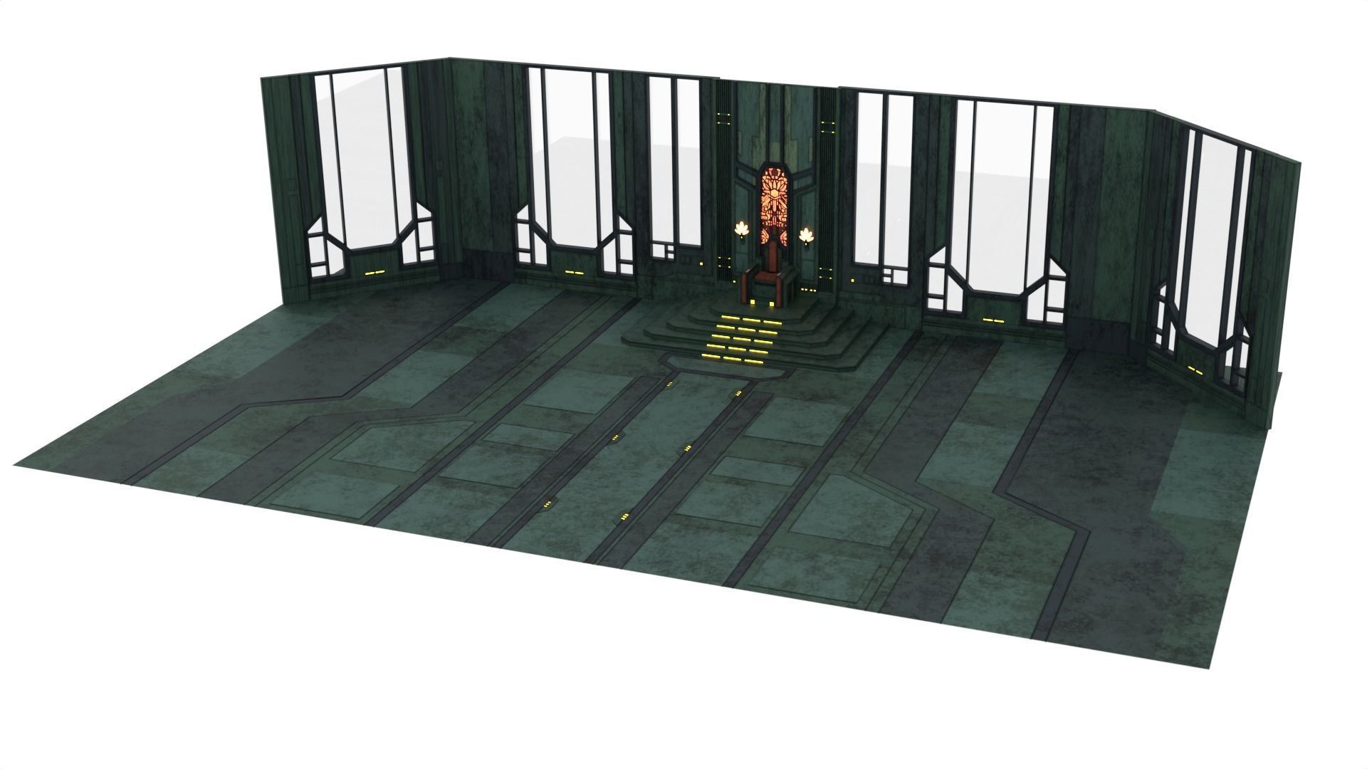 Mandalorian Throne Room 1-12 scale Blackseries 3D print model_12