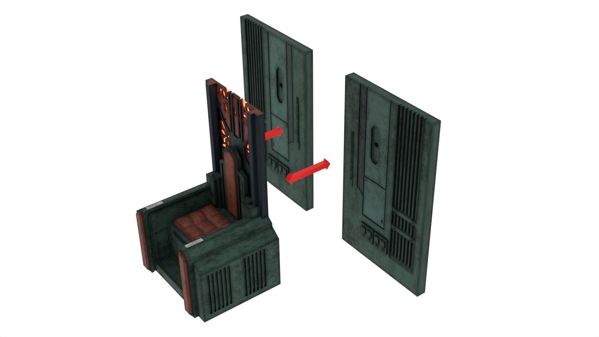 Mandalorian Throne Room 1-12 scale Blackseries 3D print model_17