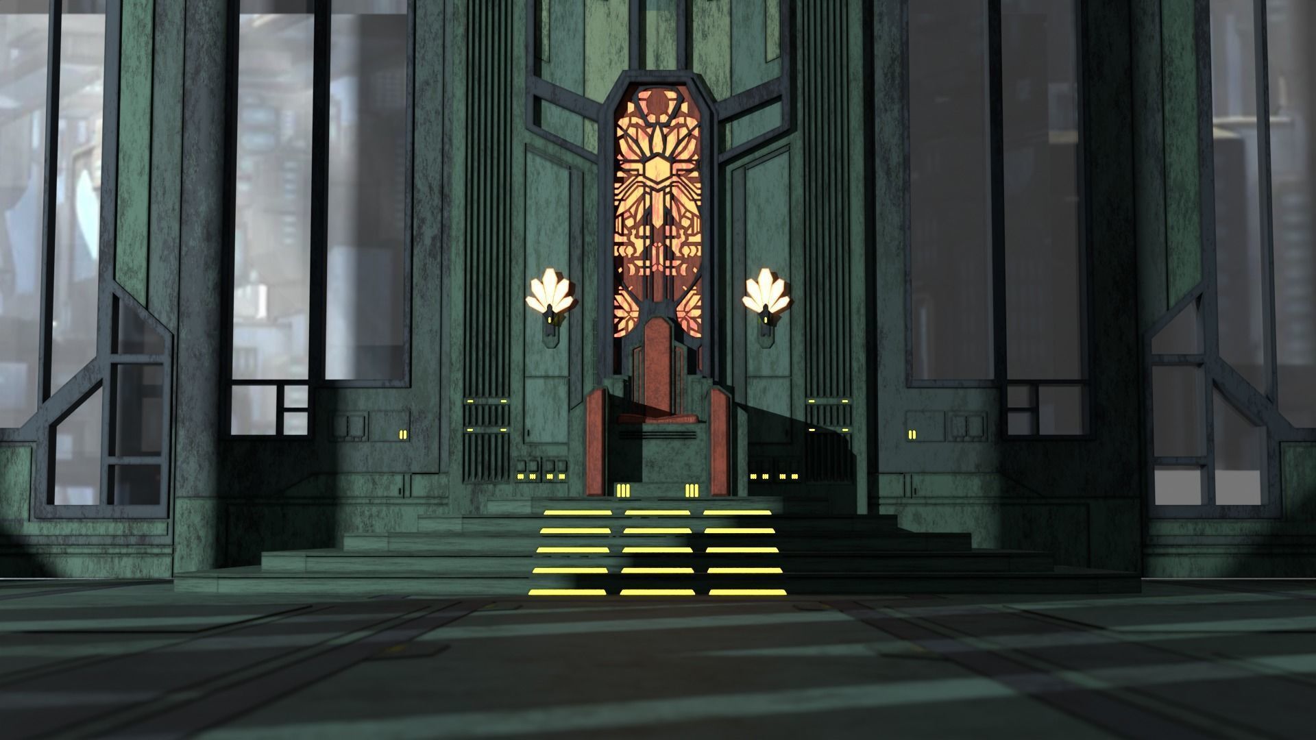 Mandalorian Throne Room 1-12 scale Blackseries 3D print model_5