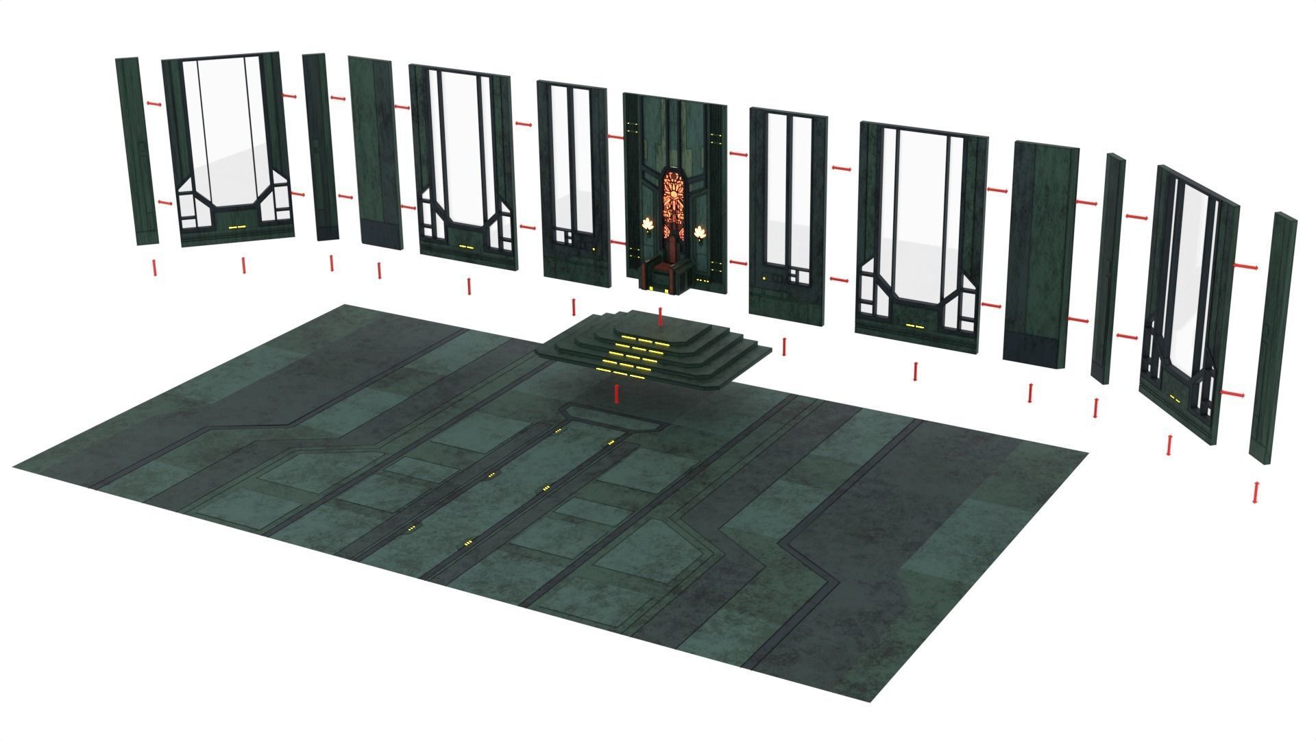 Mandalorian Throne Room 1-12 scale Blackseries 3D print model_43
