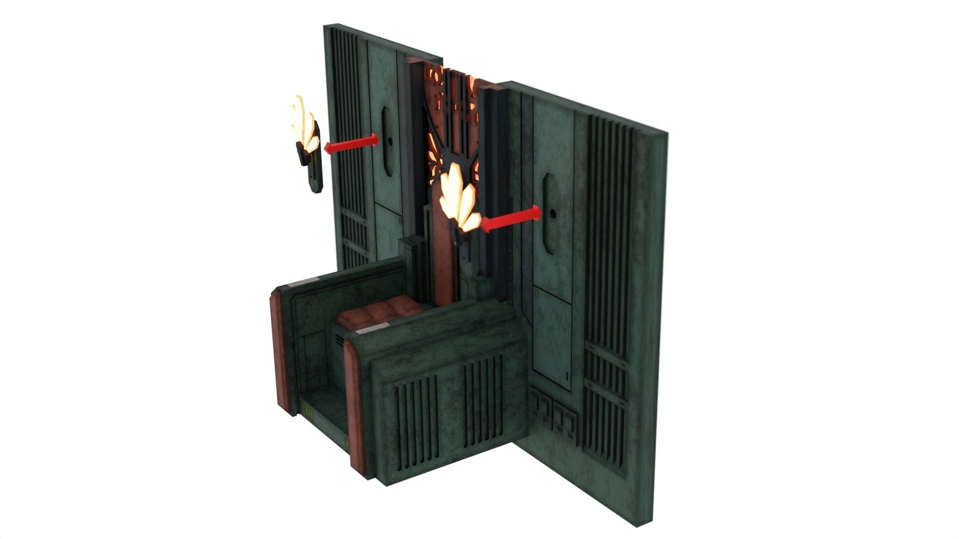 Mandalorian Throne Room 1-12 scale Blackseries 3D print model_18