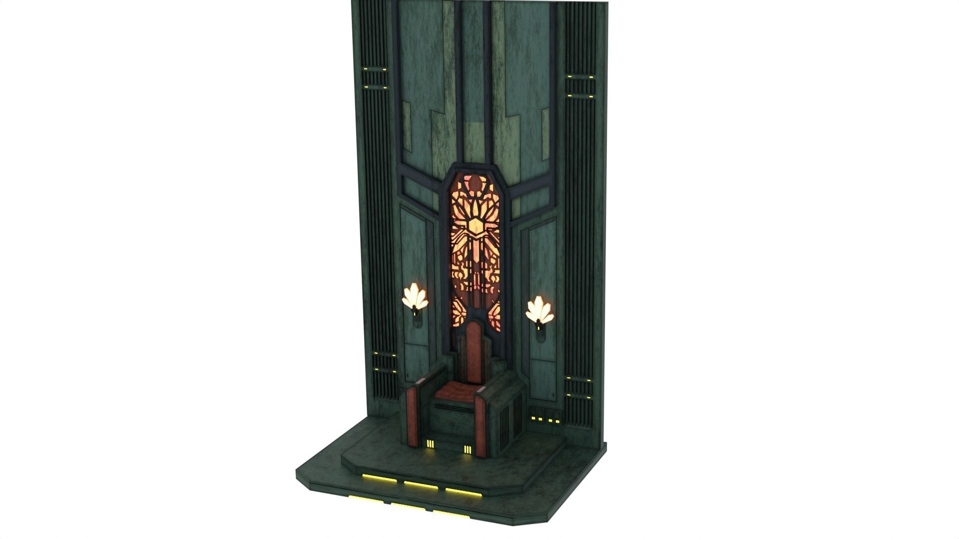 Mandalorian Throne Room 1-12 scale Blackseries 3D print model_10