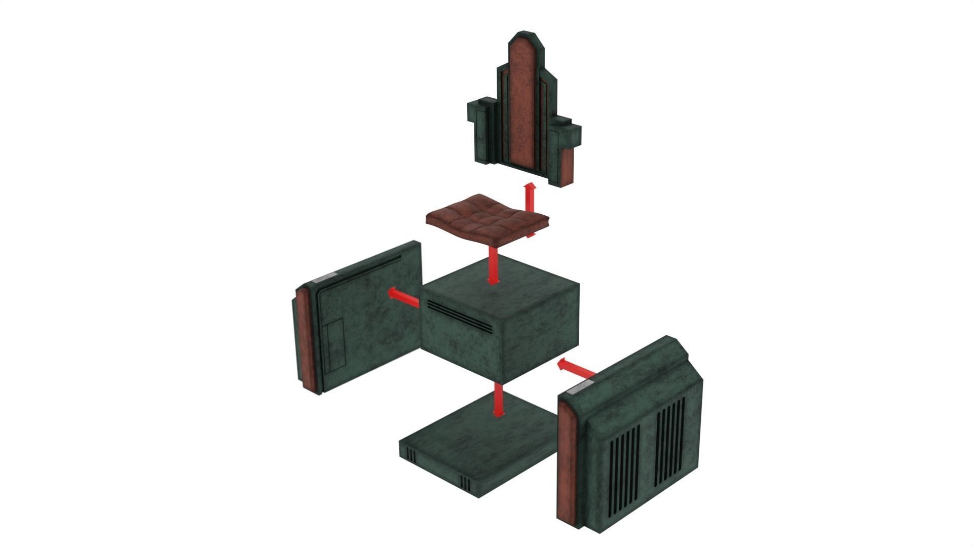 Mandalorian Throne Room 1-12 scale Blackseries 3D print model_15
