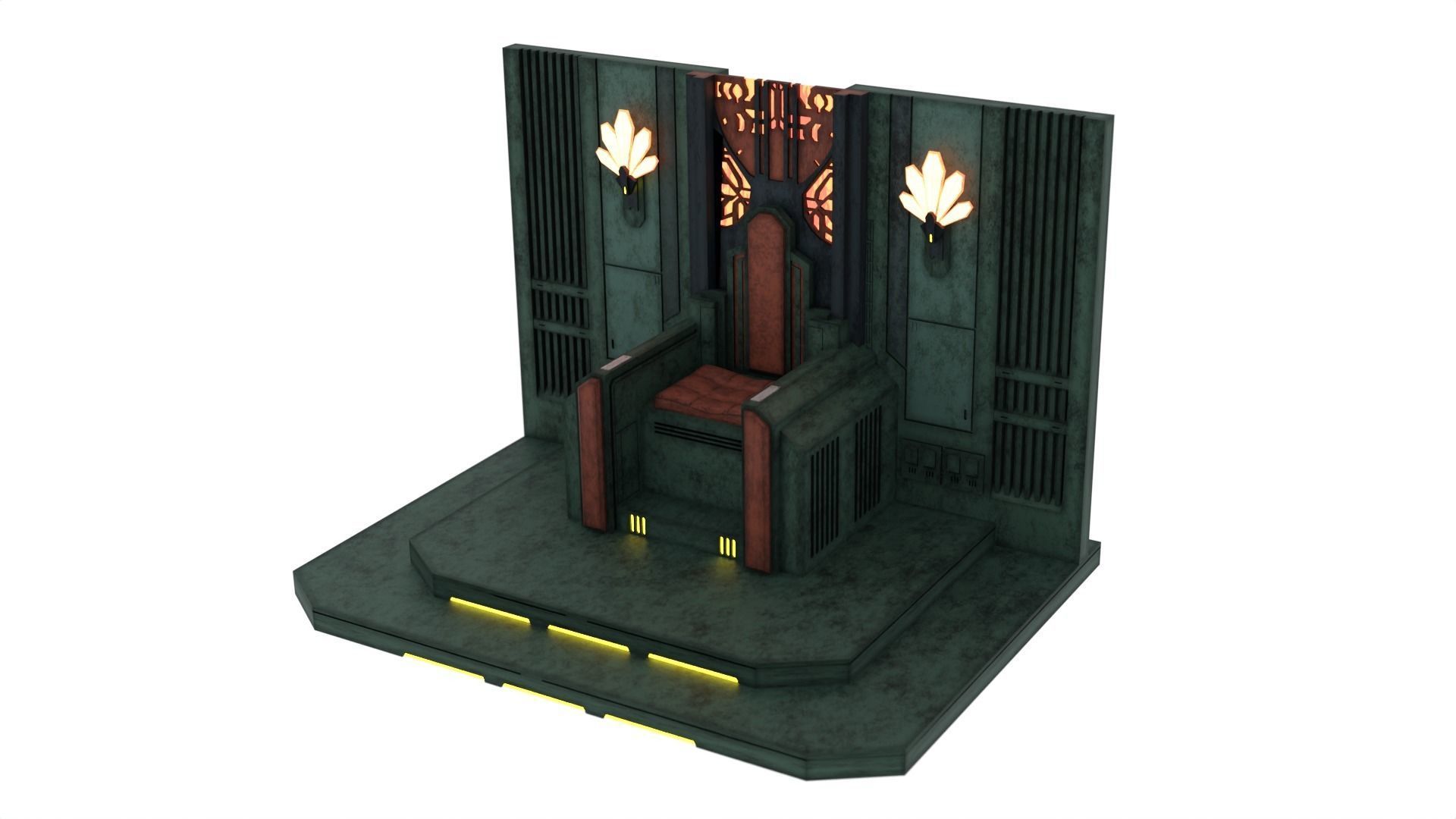 Mandalorian Throne Room 1-12 scale Blackseries 3D print model_13