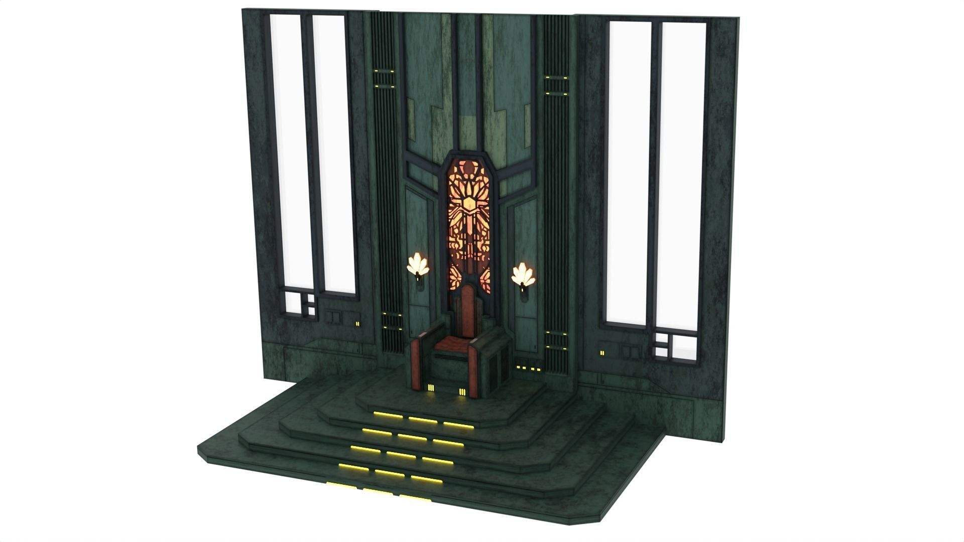 Mandalorian Throne Room 1-12 scale Blackseries 3D print model_11