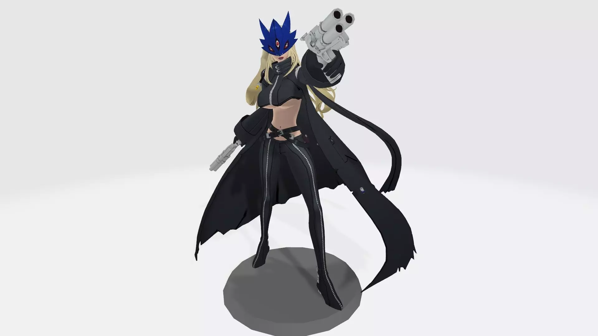 BelleStarmon female anime character holding gun 3D print model_0