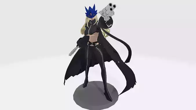 BelleStarmon female anime character holding gun