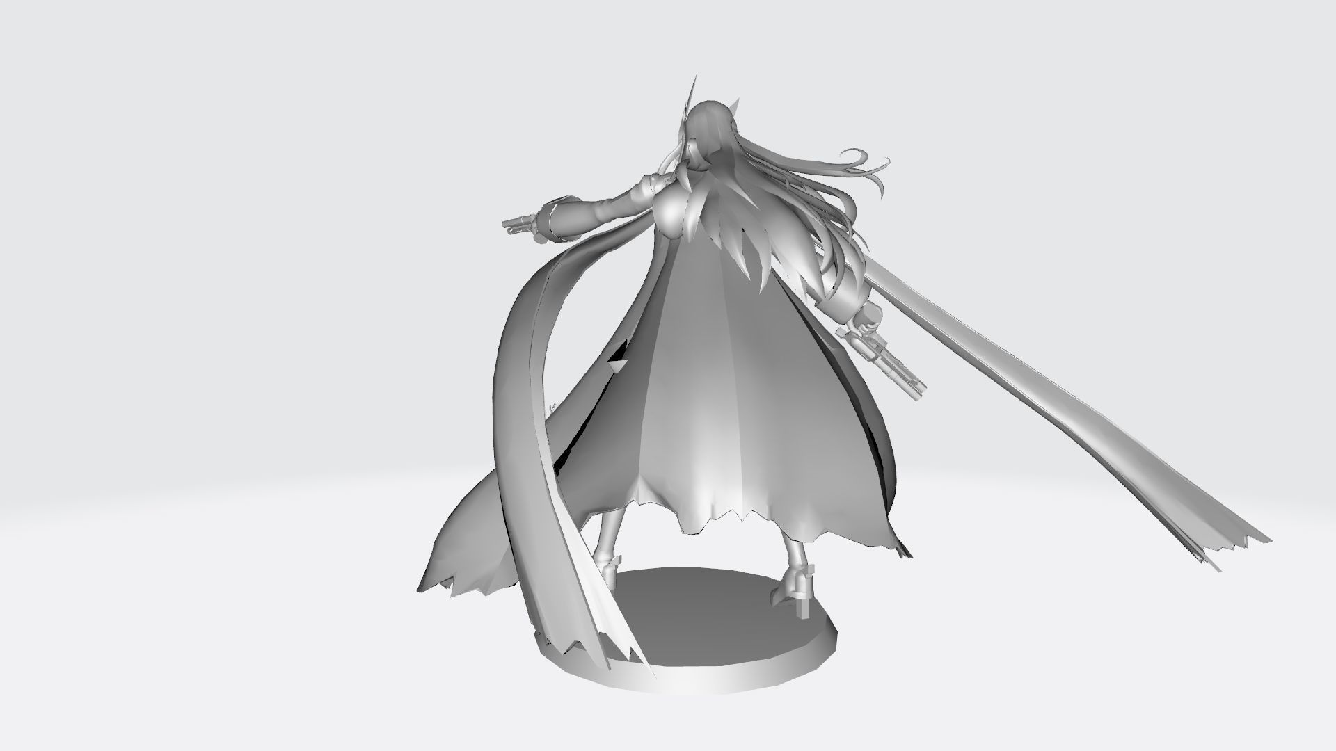 BelleStarmon female anime character holding gun 3D print model_2