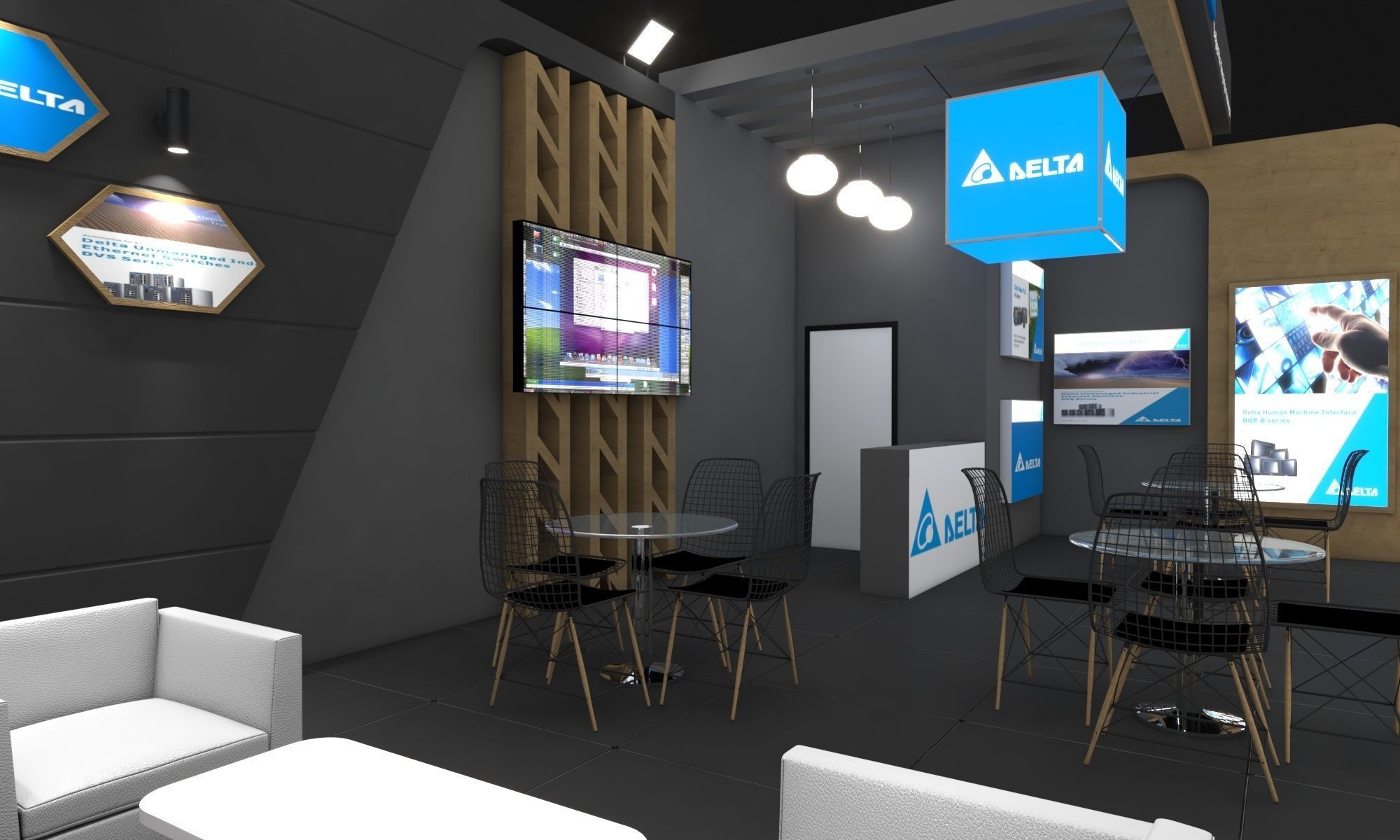Booth Exhibition Stand Stall 10x5m Height 366cm 1 side open 3D model_1
