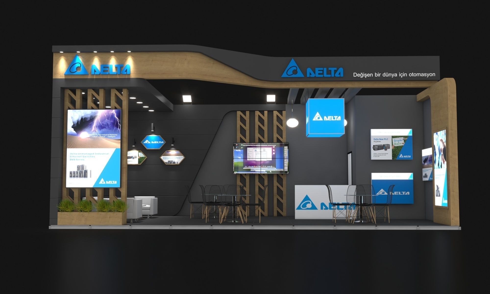 Booth Exhibition Stand Stall 10x5m Height 366cm 1 side open 3D model_2