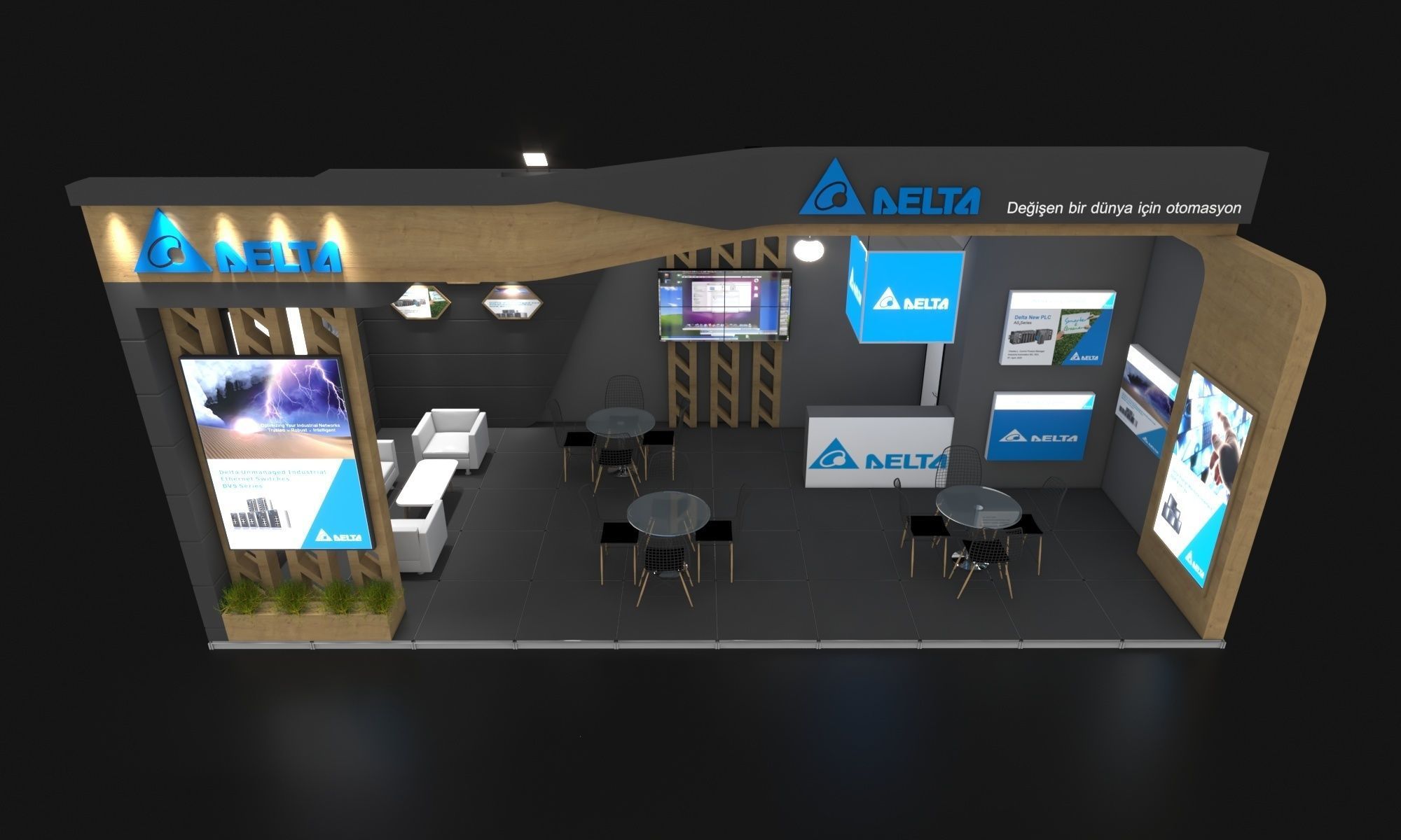 Booth Exhibition Stand Stall 10x5m Height 366cm 1 side open 3D model_4