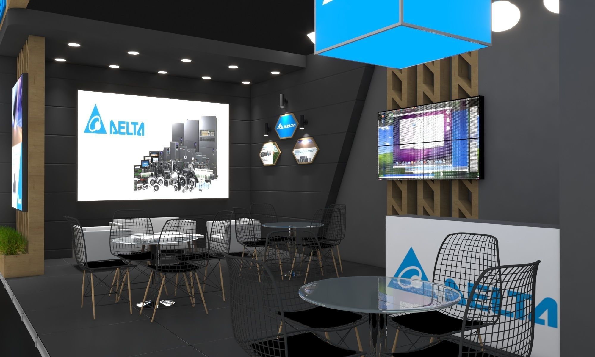 Booth Exhibition Stand Stall 10x5m Height 366cm 1 side open 3D model_3