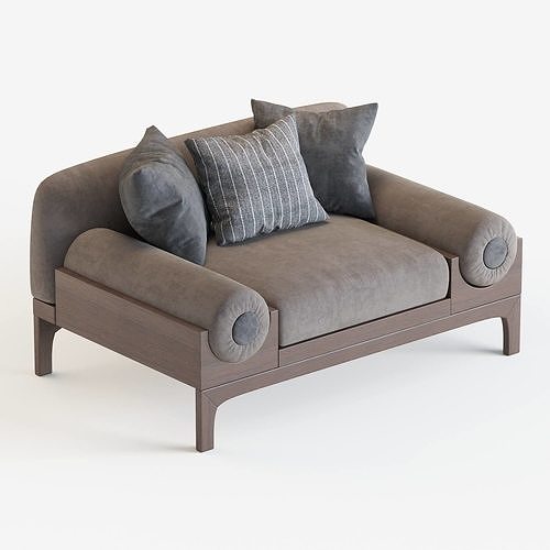 Bolsters Armchair 3D model 2