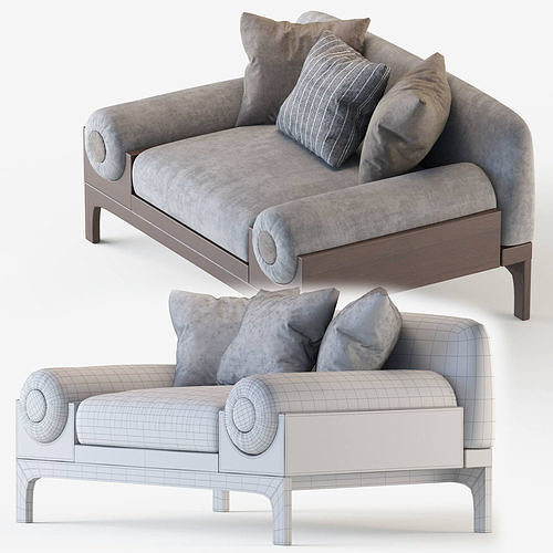 Bolsters Armchair 3D model 3