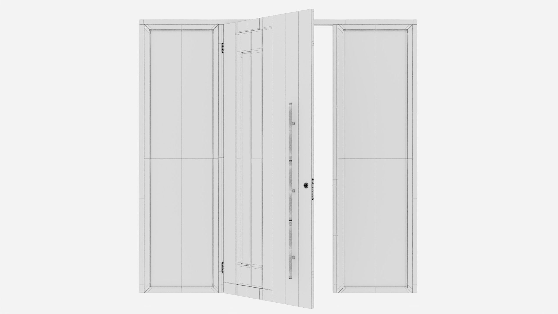 Aluminium door 102 3D model_6