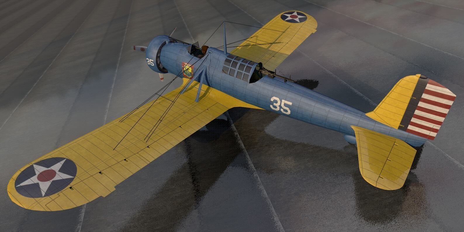 Curtiss A-12 Shrike 3D model_2