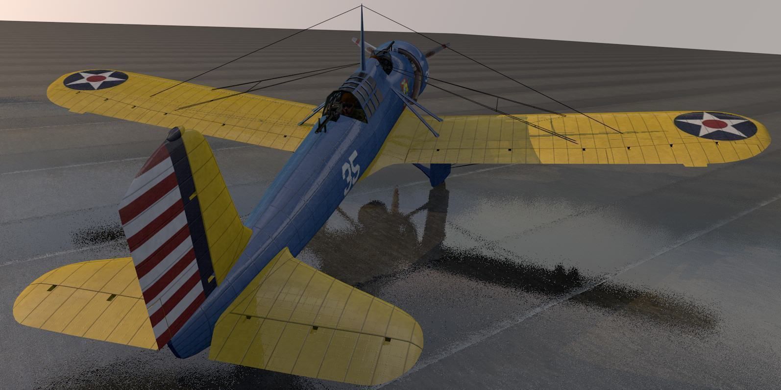 Curtiss A-12 Shrike 3D model_4