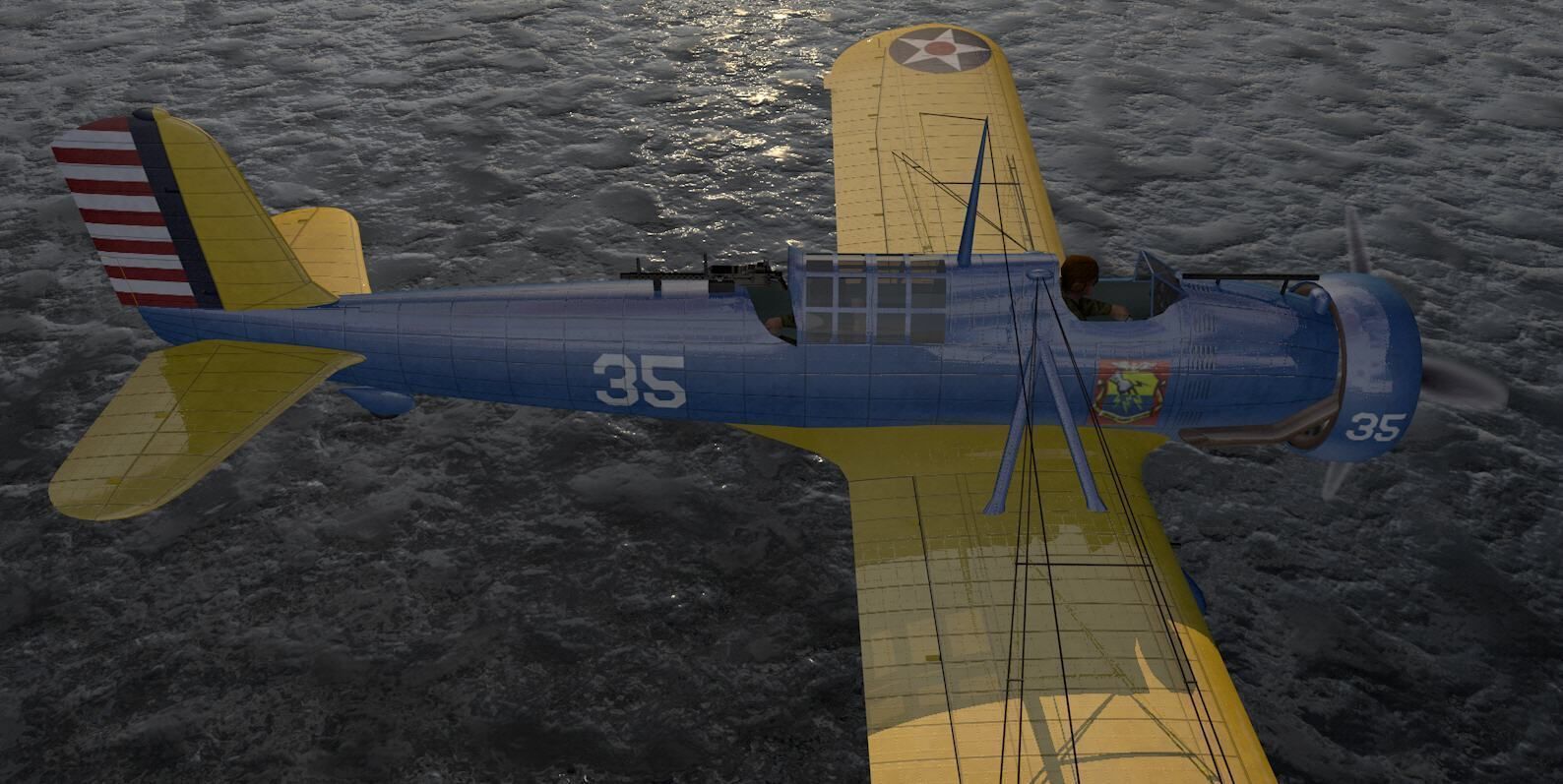 Curtiss A-12 Shrike 3D model_12