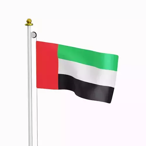 Flag of the United Arab Emirates  Low-poly 3D model
