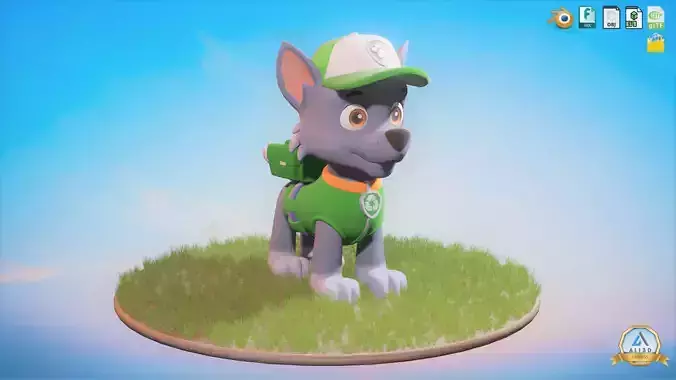 Rocky Recycle Character Animated Rigged Low-poly 3D model