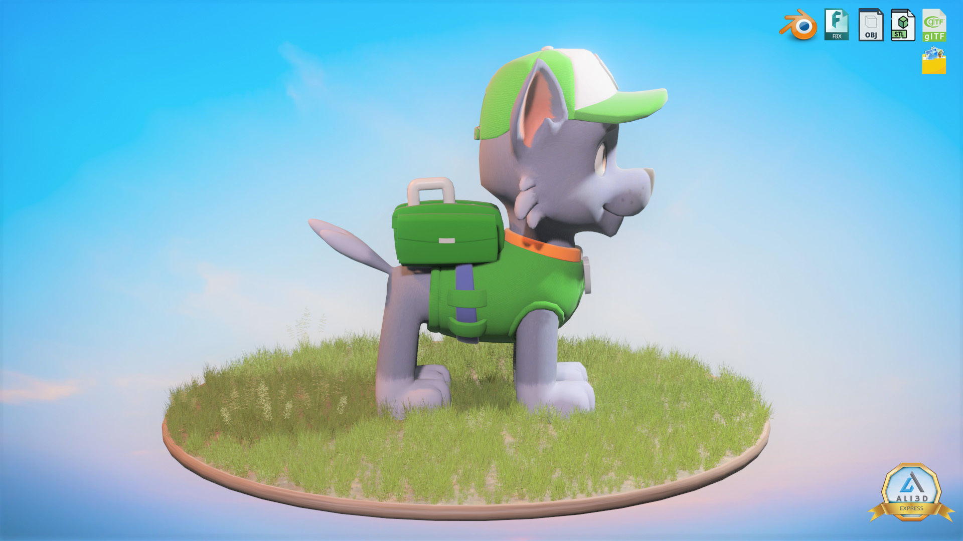 Rocky Recycle Character Animated Rigged Low-poly 3D model_2