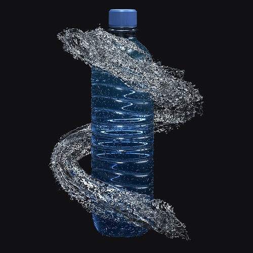 9 Water Splashes Collection 3D model 3