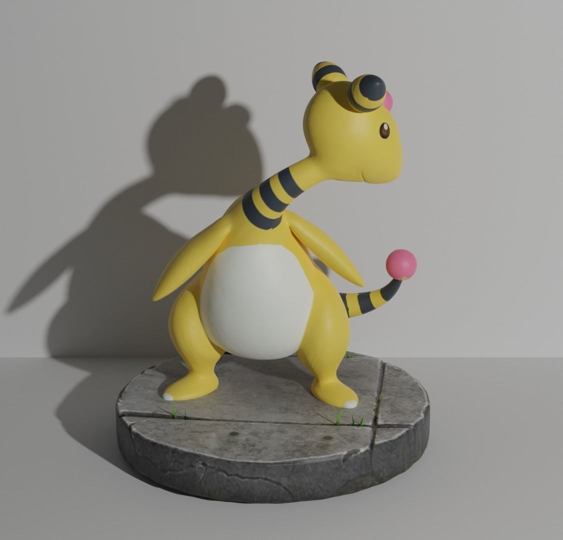 Ampharos pokemon 3D print model 3D print model_3