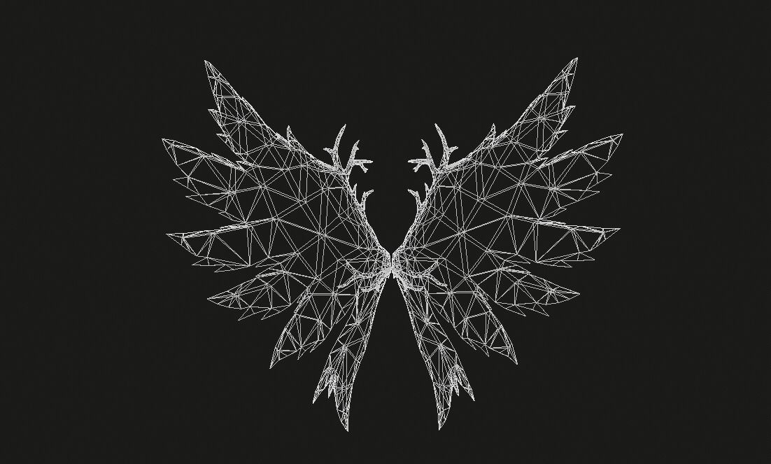 Futuristic Wing Low-poly 3D model_16