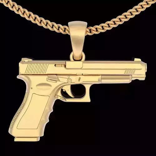 Gun Glock pendant silver  gold jewelry 3D printable model 3D print model