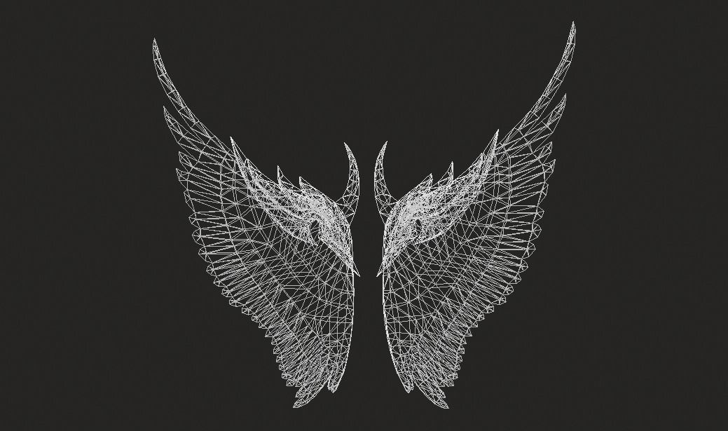 Angel Wing Low-poly 3D model_19