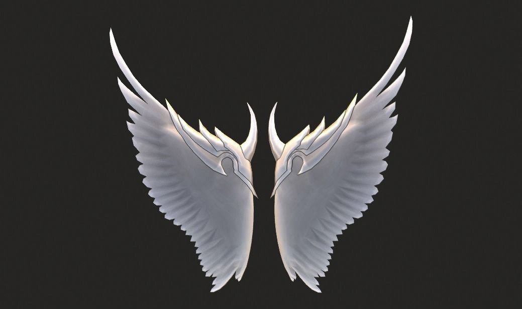 Angel Wing Low-poly 3D model_1