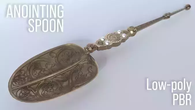 Anointing Spoon British Crown Jewels Low-poly 3D model