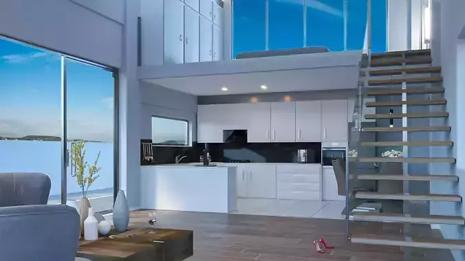 Two  level modern interior appartment