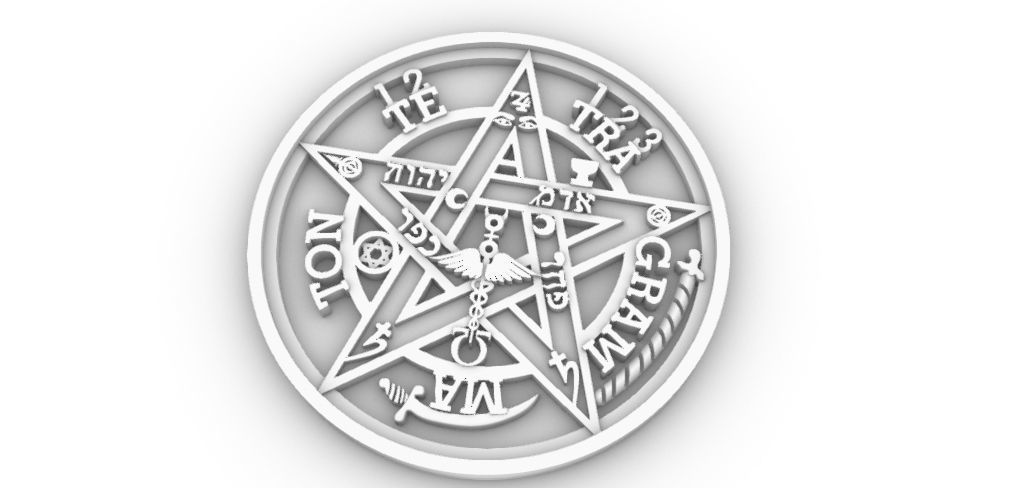 Pentagrama-Tetragrama pentagram 3D print model_2